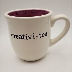 Mud Pie "Creativi-tea" Coffee Tea Mug Ceramic Tea Mauve Interior Definition Mug